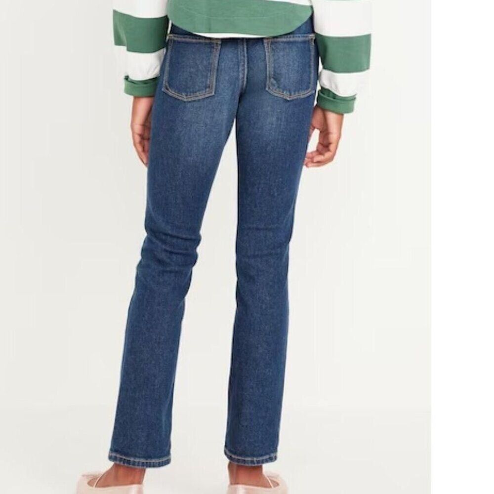 Old Navy Skinny Jeans Med Wash Denim Pants Classic Adjustable Waist Girls 16